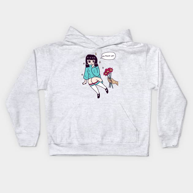 No thank u Kids Hoodie by clubfern